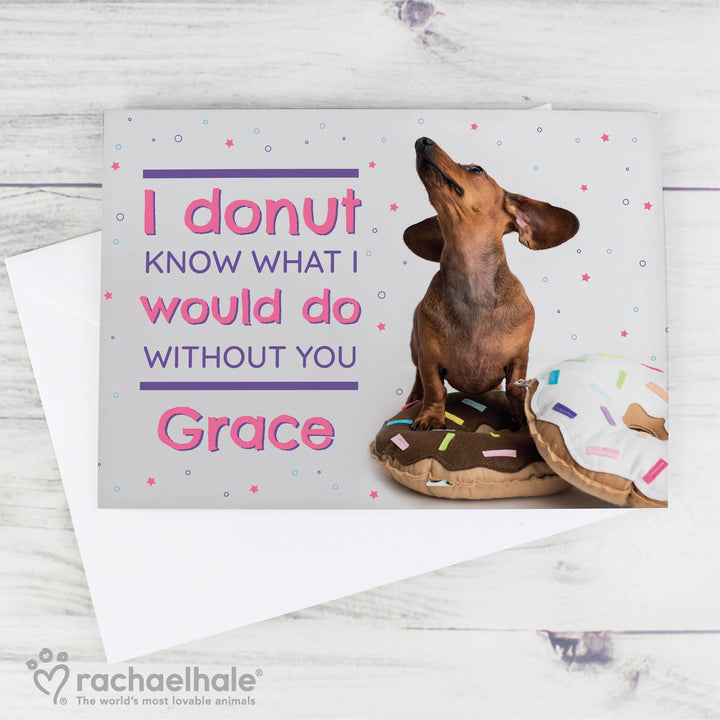 Buy Personalised Rachael Hale 'I Donut Know' Card at www.giftsfinder.co.uk