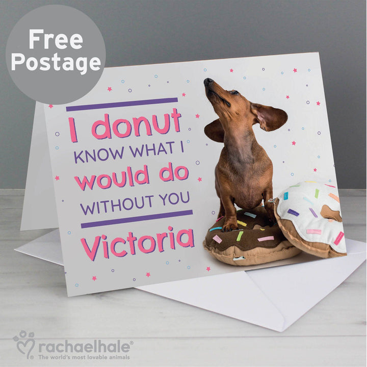 Buy Personalised Rachael Hale 'I Donut Know' Card at www.giftsfinder.co.uk