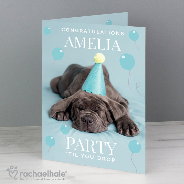 Personalised Rachael Hale 'Party 'Til You Drop' Card in gift category 