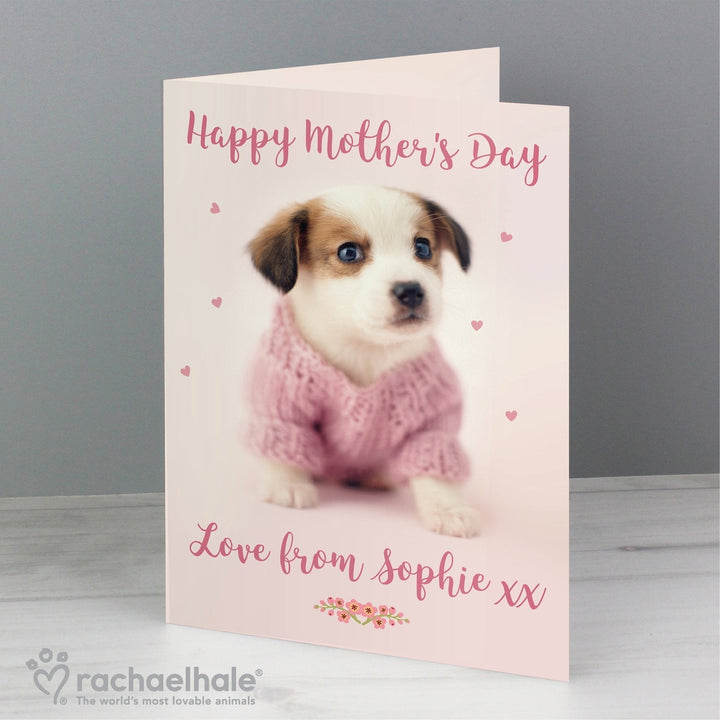 Personalised Rachael Hale Pink Puppy Card in gift category 