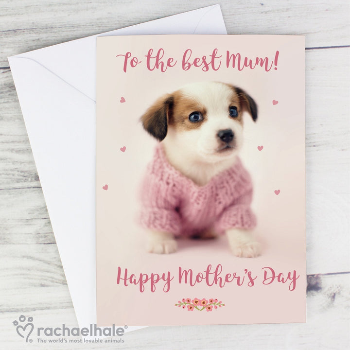 Personalised Rachael Hale Pink Puppy Card in gift category 