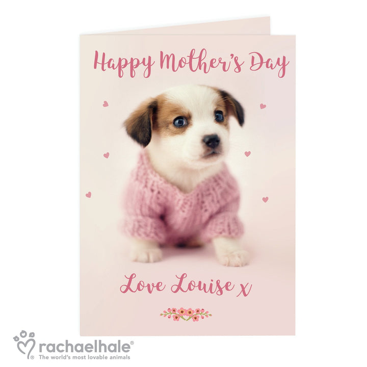 Personalised Rachael Hale Pink Puppy Card in gift category 