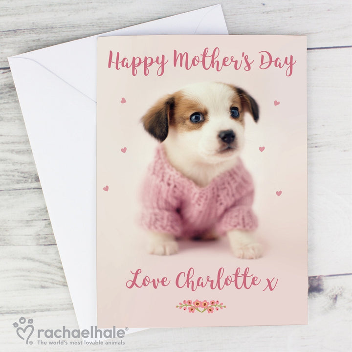 Personalised Rachael Hale Pink Puppy Card in gift category 