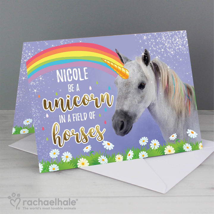 Personalised Rachael Hale Unicorn Card in gift category 