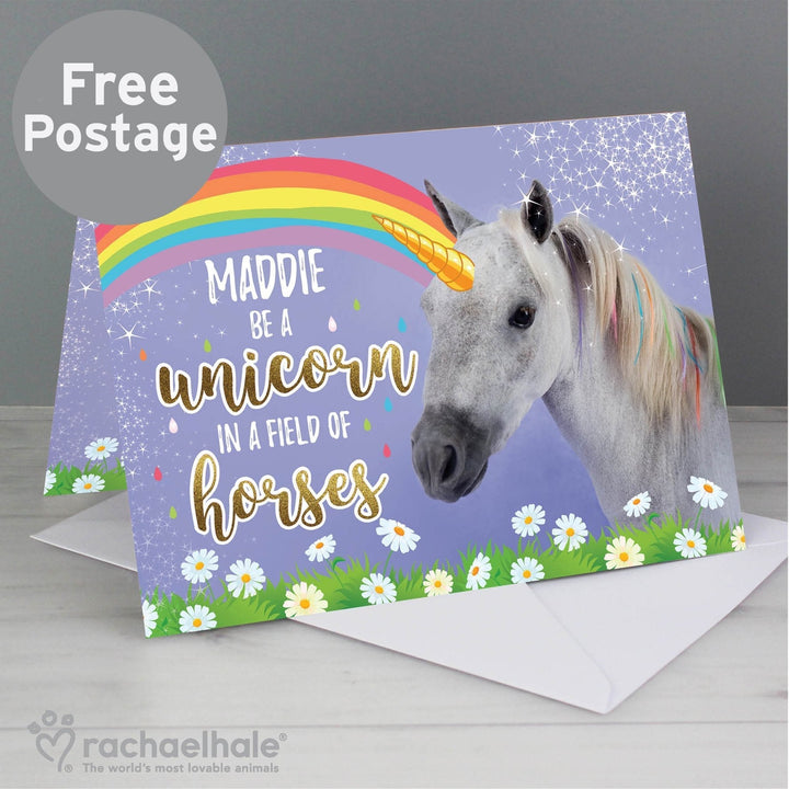 Personalised Rachael Hale Unicorn Card in gift category Personalised Cards