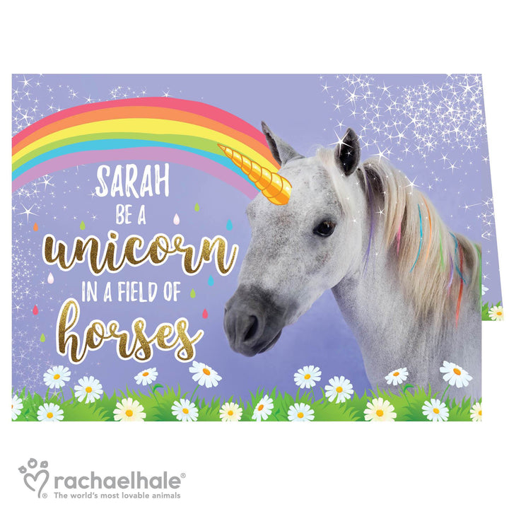 Personalised Rachael Hale Unicorn Card in gift category 