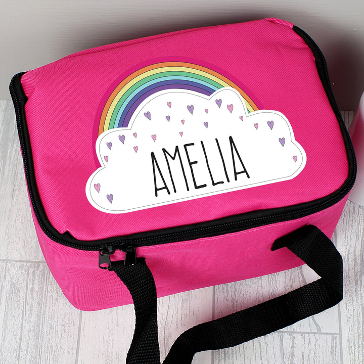 Personalised Rainbow Pink Lunch Bag in gift category 