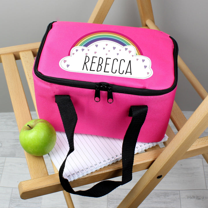 Personalised Rainbow Pink Lunch Bag in gift category 