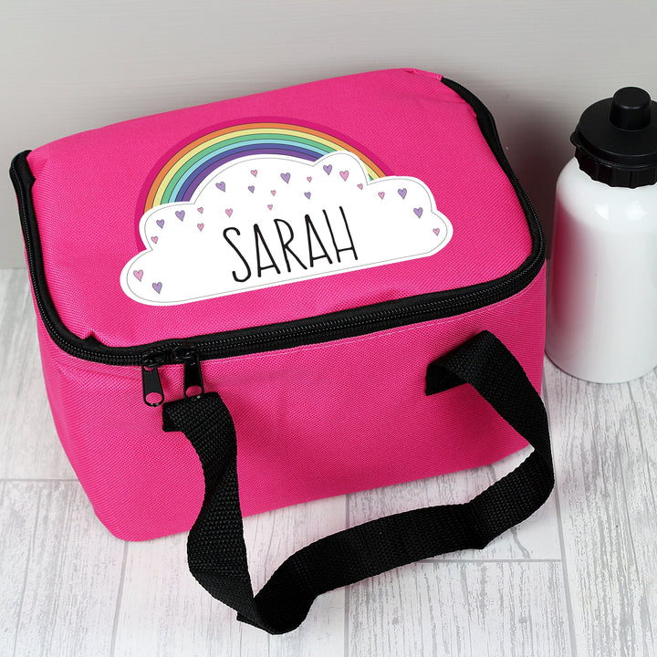 Personalised Rainbow Pink Lunch Bag in gift category 