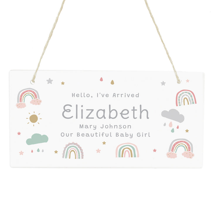 Personalised Rainbow Wooden Sign in gift category 