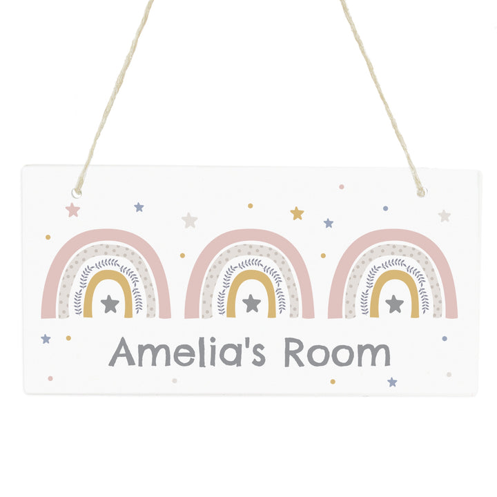 Personalised Rainbow Wooden Sign in gift category 