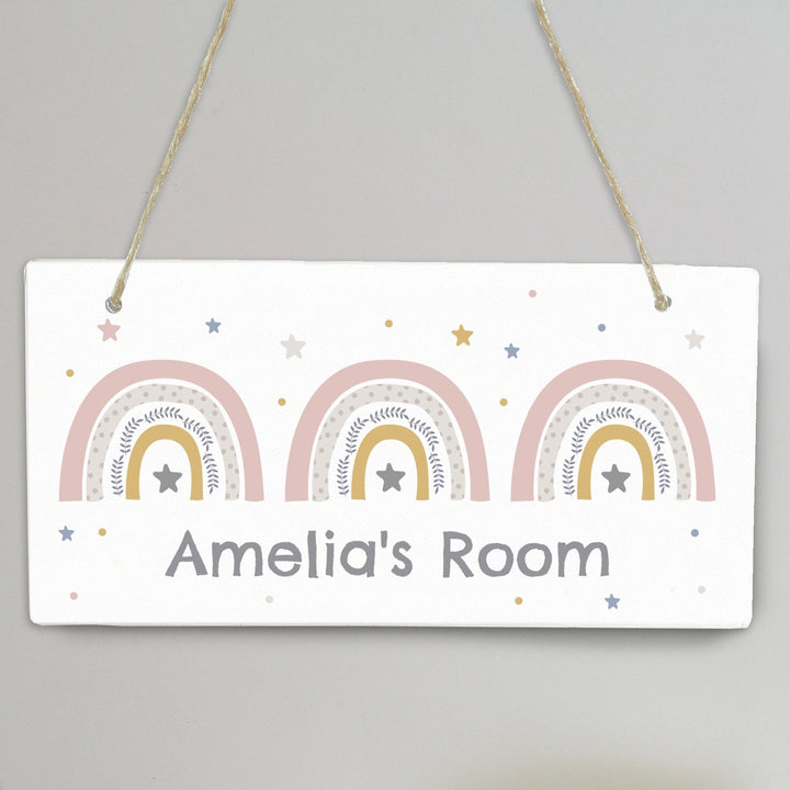 Personalised Rainbow Wooden Sign in gift category 