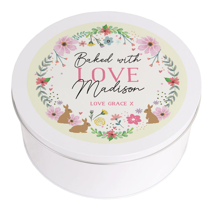 Personalised Springtime Cake Tin in gift category 