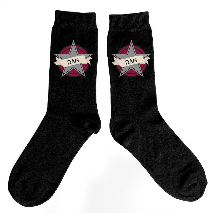 Personalised Star Men's Socks in gift category 