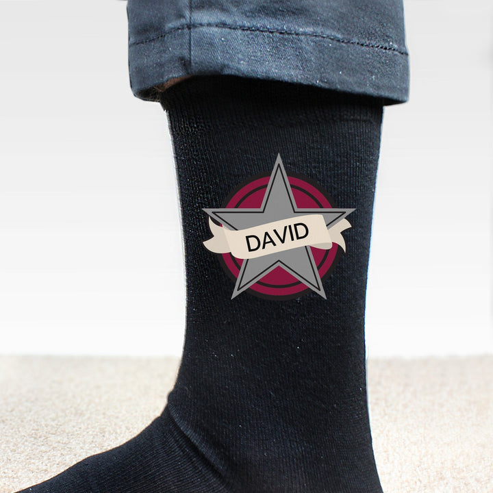 Personalised Star Men's Socks in gift category 