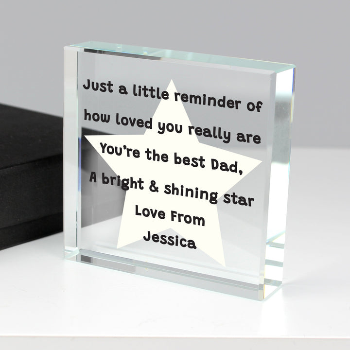 Personalised Star Poem Large Crystal Token in gift category Personalised Ornaments & Keepsakes