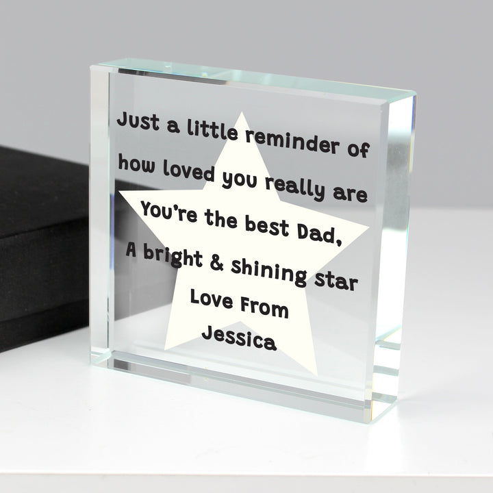 Personalised Star Poem Large Crystal Token in gift category 