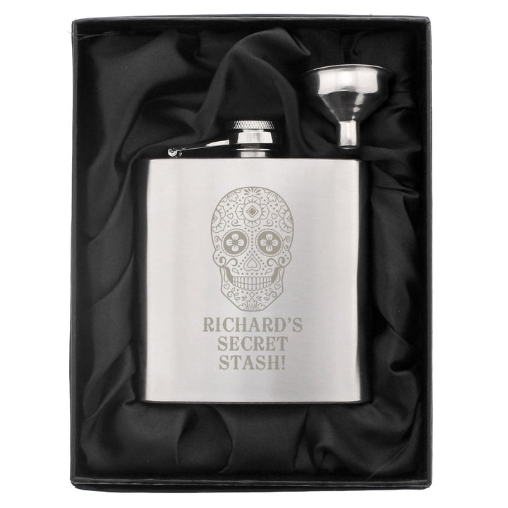 Personalised Sugar Skull Hip Flask