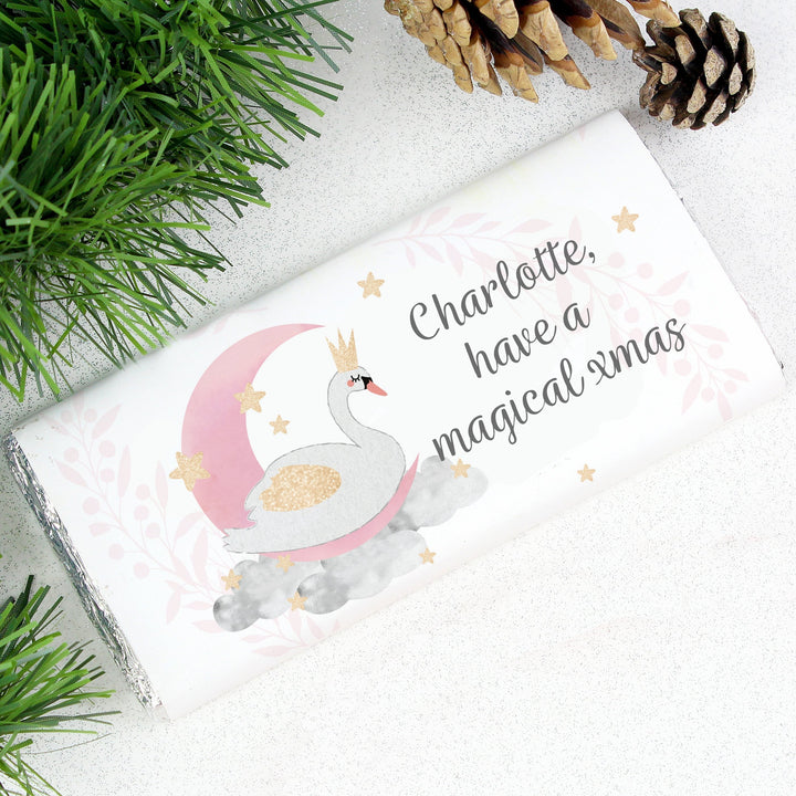 Personalised Swan Lake Milk Chocolate Bar in gift category 