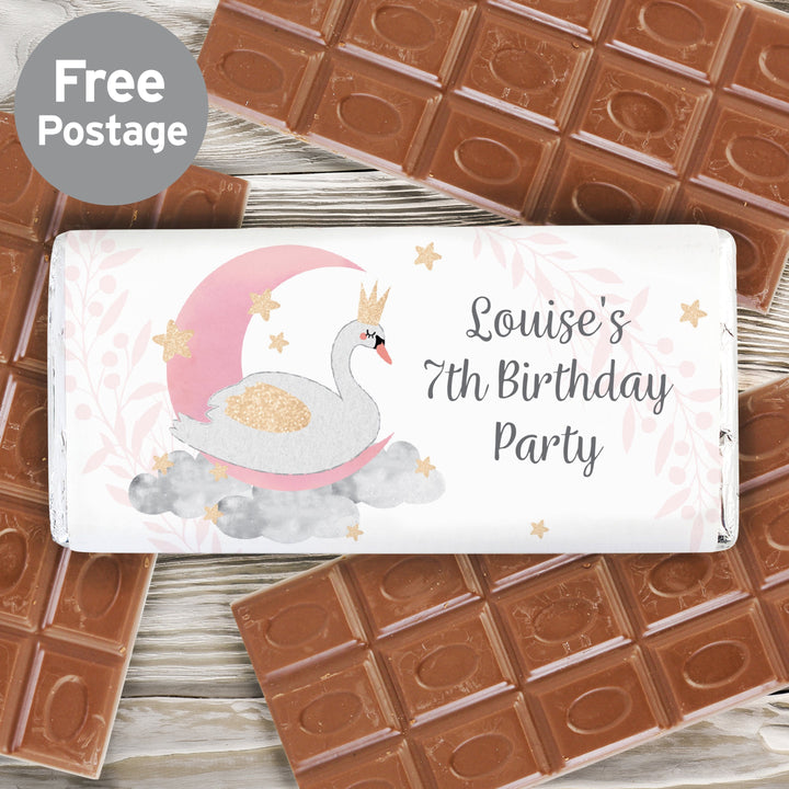 Personalised Swan Lake Milk Chocolate Bar in gift category Personalised Chocolate Bars