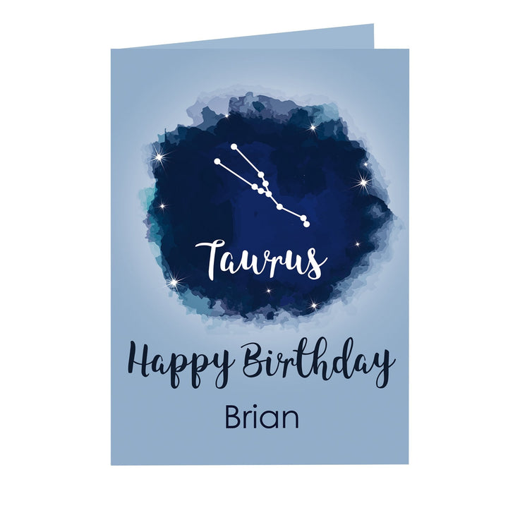 Personalised Taurus Zodiac Star Sign Card (April 20th - May 20th) - part of the Gifts Finder Personalised Cards collection