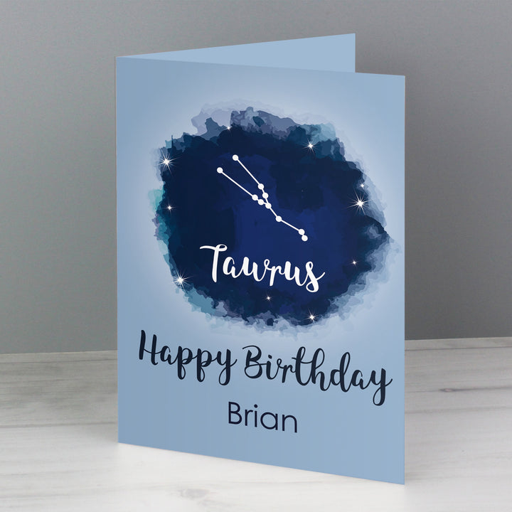 Personalised Taurus Zodiac Star Sign Card (April 20th - May 20th) - part of the Gifts Finder Personalised Cards collection