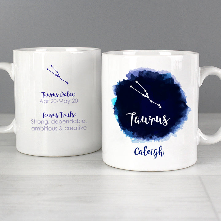 Personalised Taurus Zodiac Star Sign Mug (April 20th - May 20th) in gift category Personalised Mugs