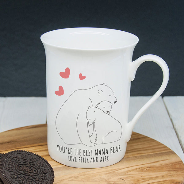 Personalised The Best Mama Bear Bone China Mug in gift category Personalised Mugs