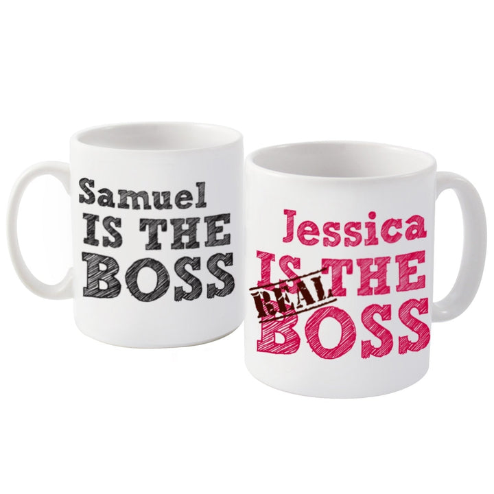 Personalised The Real Boss Mug Set in gift category 