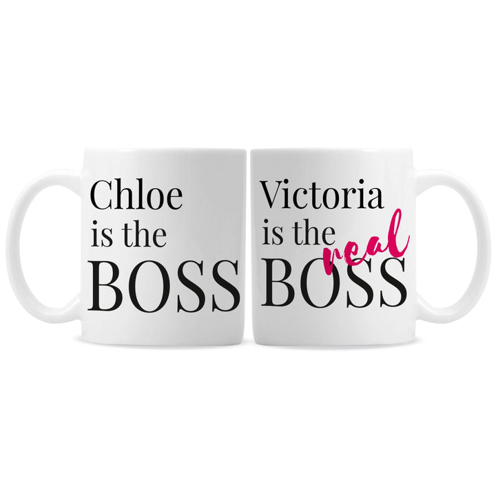 Personalised The Real Boss Mug Set in gift category 