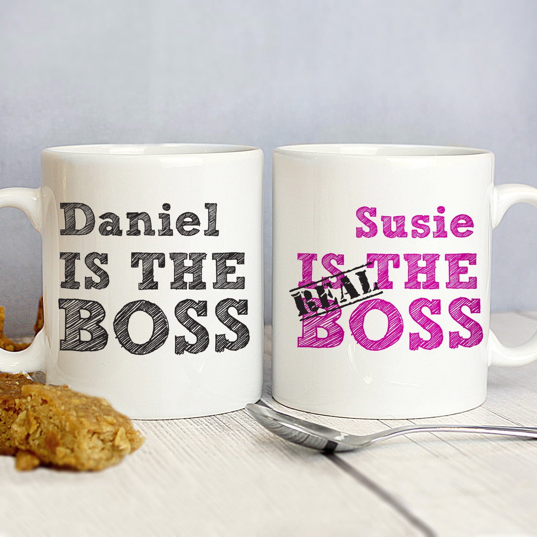 Personalised The Real Boss Mug Set - part of the Gifts Finder Personalised Mugs collection