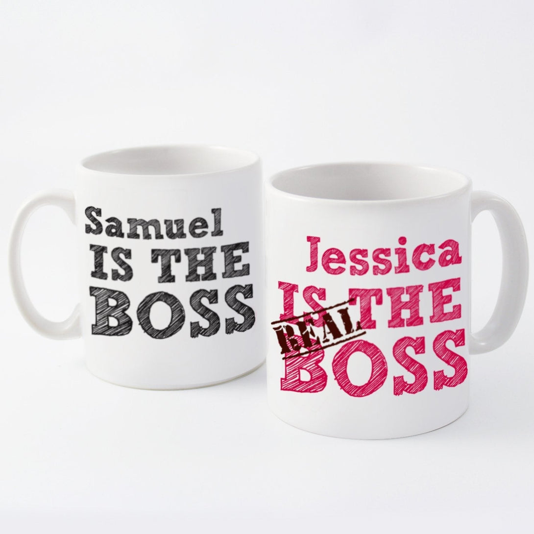 Personalised The Real Boss Mug Set - part of the Gifts Finder Personalised Mugs collection