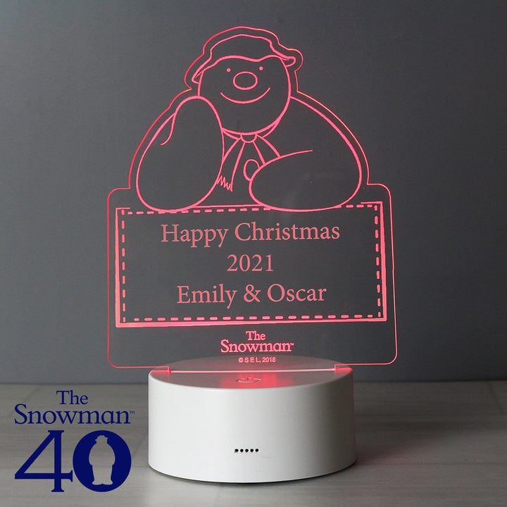 Personalised The Snowman LED Colour Changing Decoration & Night Light in gift category 