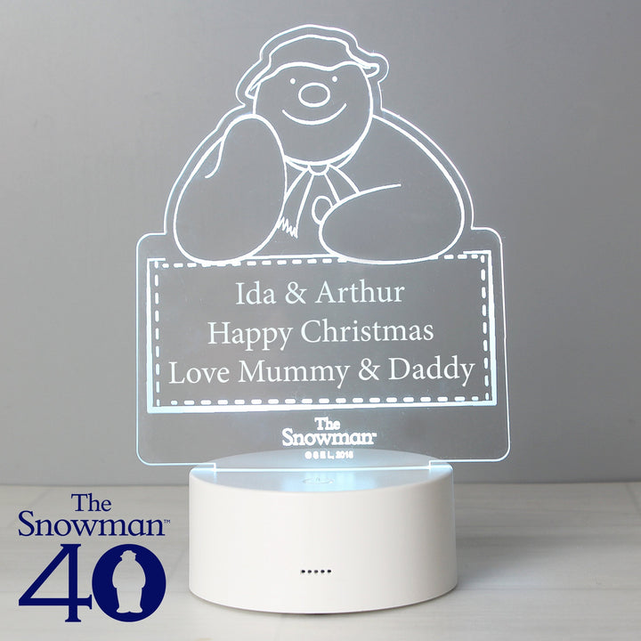 Personalised The Snowman LED Colour Changing Decoration & Night Light in gift category 