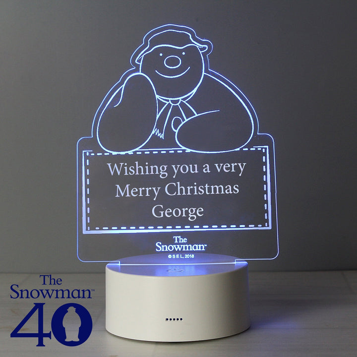 Personalised The Snowman LED Colour Changing Decoration & Night Light