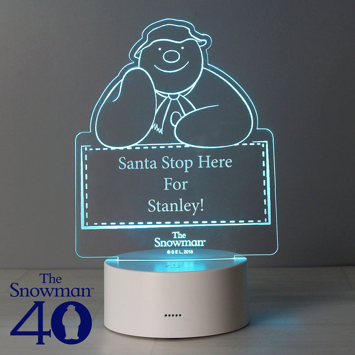 Personalised The Snowman LED Colour Changing Decoration & Night Light in gift category 