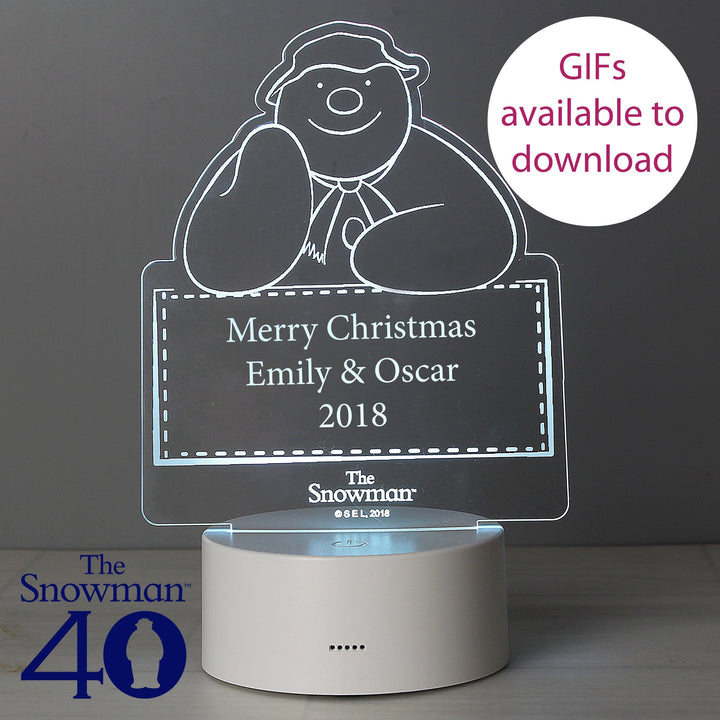 Personalised The Snowman LED Colour Changing Decoration & Night Light in gift category 