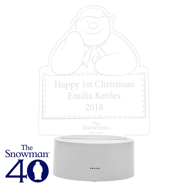 Personalised The Snowman LED Colour Changing Decoration & Night Light in gift category 