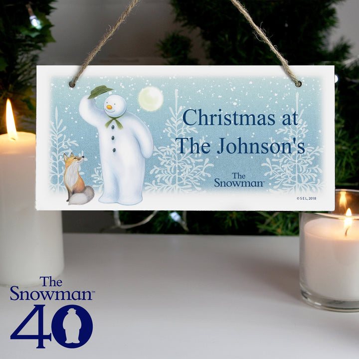 Personalised The Snowman Snow Wonder Wooden Sign in gift category 