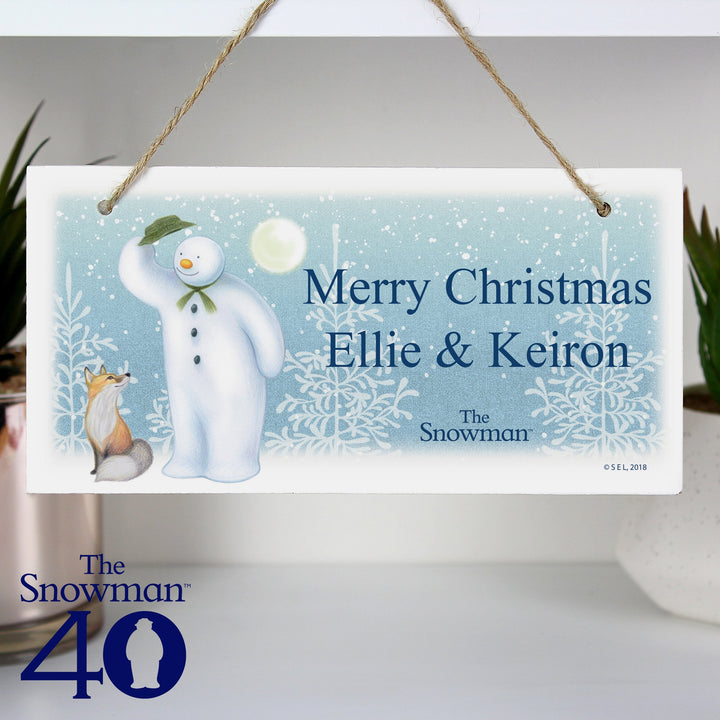 Personalised The Snowman Snow Wonder Wooden Sign in gift category 