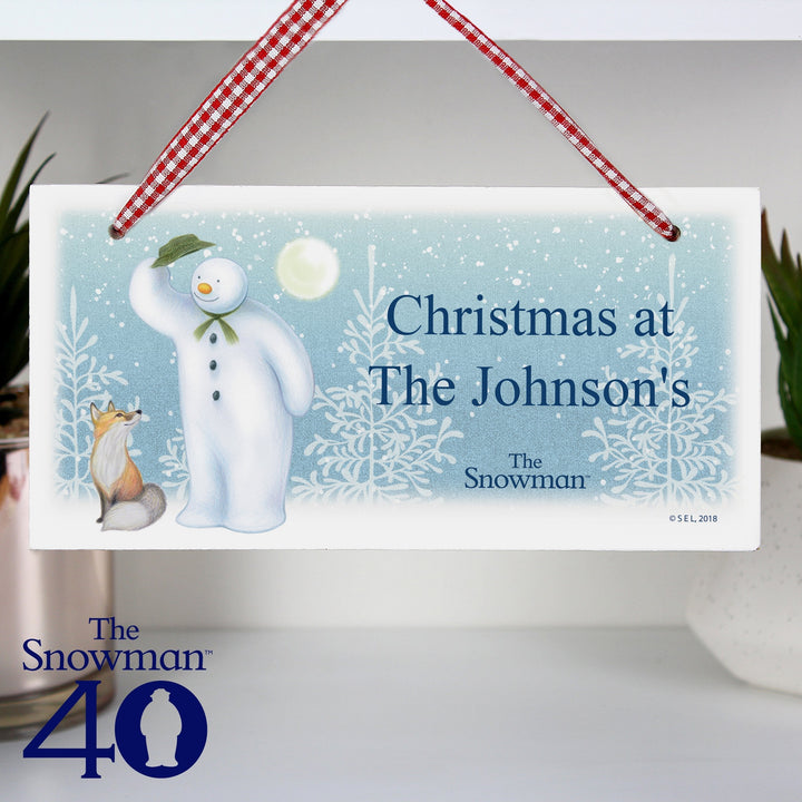 Personalised The Snowman Snow Wonder Wooden Sign in gift category 