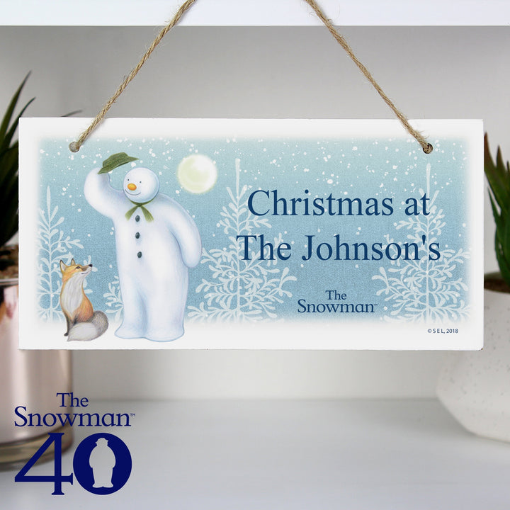 Personalised The Snowman Snow Wonder Wooden Sign in gift category 