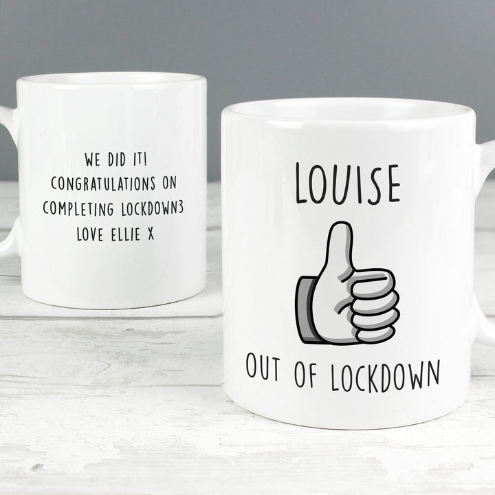 Personalised Thumbs Up Mug in gift category 