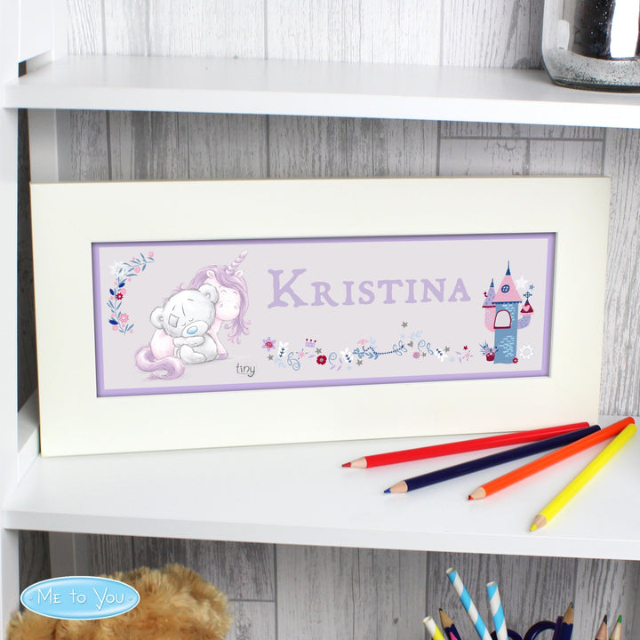 Personalised Tiny Tatty Teddy Unicorn Name Frame in gift category Personalised Frames