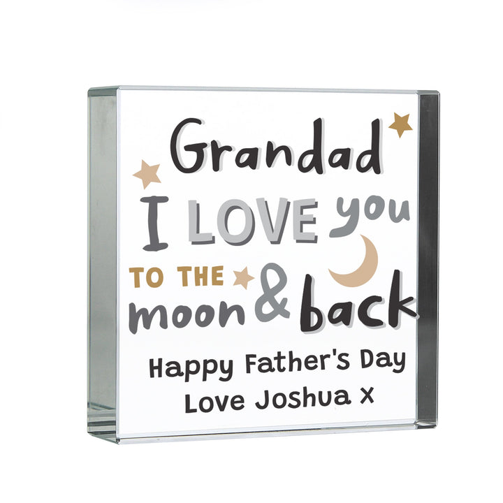 Personalised To the Moon and Back... Large Crystal Token in gift category 