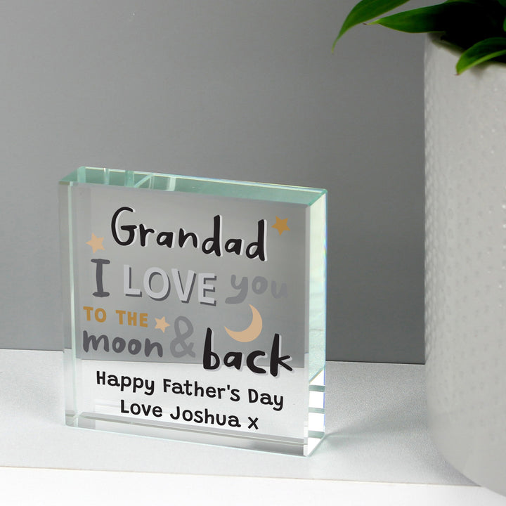 Personalised To the Moon and Back... Large Crystal Token in gift category 