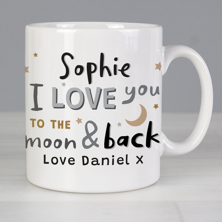 Personalised To the Moon and Back Mug in gift category 