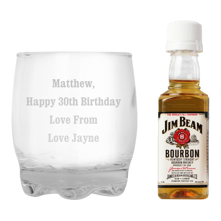 Personalised Tumbler and Jim Beam Miniature Set in gift category 