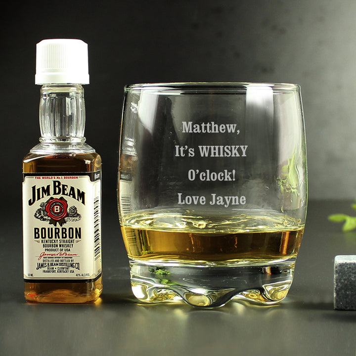 Personalised Tumbler and Jim Beam Miniature Set in gift category 