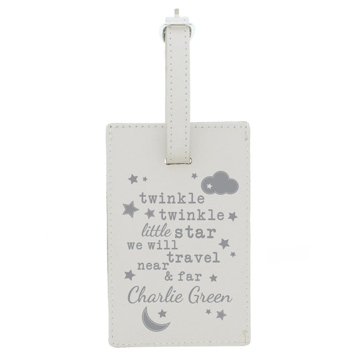 Personalised Twinkle Twinkle Cream Luggage Tag - part of the Gifts Finder Personalised Luggage Tags collection